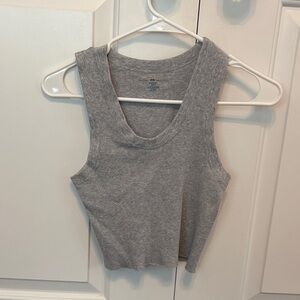 Brandy Melville Heather Gray Ribbed Tank Top